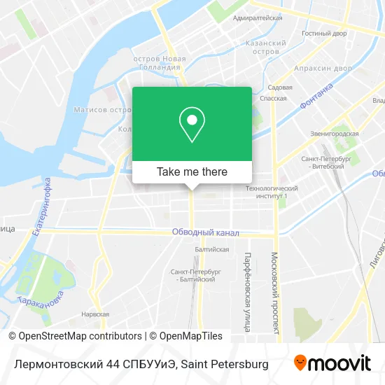 Лермонтовский 44 СПБУУиЭ map