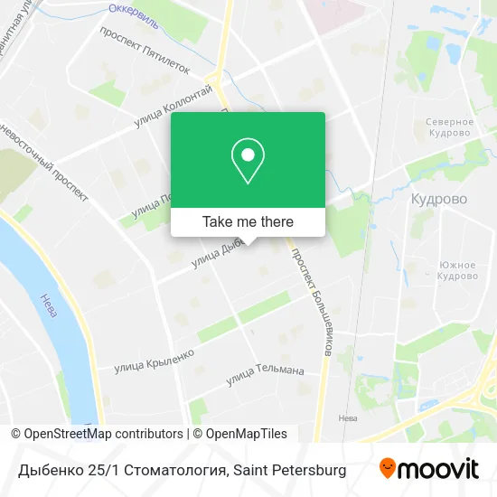 Дыбенко 25/1 Стоматология map