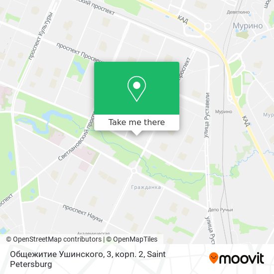 Общежитие Ушинского, 3, корп. 2 map