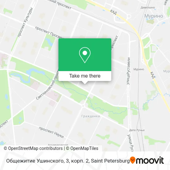 Общежитие Ушинского, 3, корп. 2 map