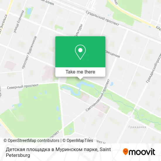 Детская площадка в Муринском парке map