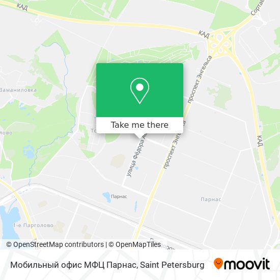 Мобильный офис МФЦ Парнас map