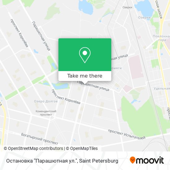 Остановка "Парашютная ул." map