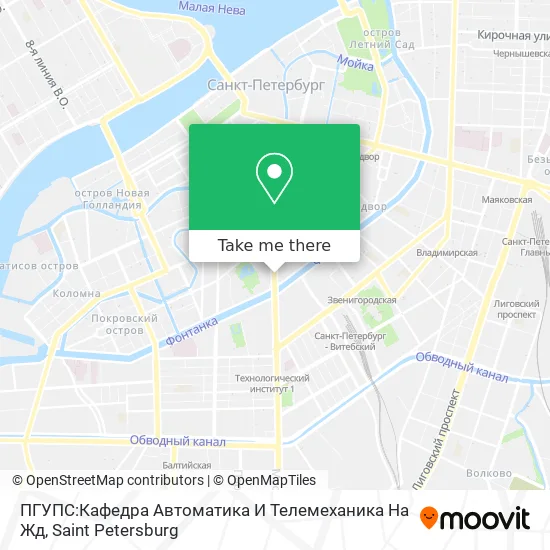 ПГУПС:Кафедра Автоматика И Телемеханика  На Жд map