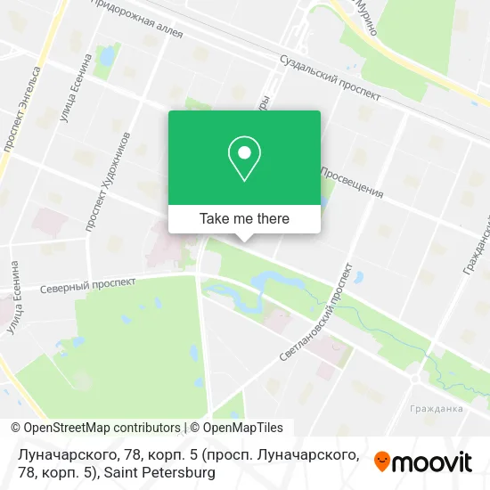 Луначарского, 78, корп. 5 map