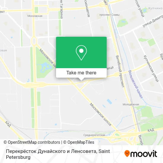Перекрёсток Дунайского и Ленсовета map