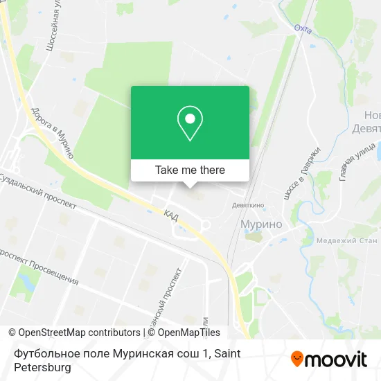 Футбольное поле Муринская сош 1 map