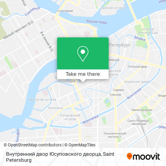 Внутренний двор Юсуповского дворца map