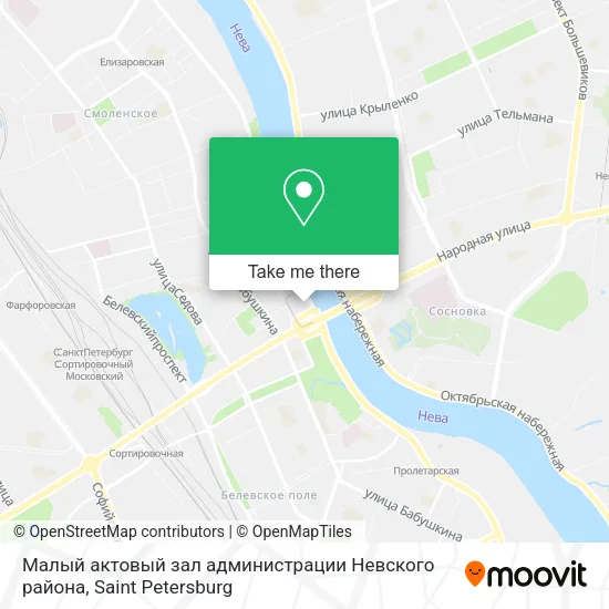 Малый актовый зал администрации Невского района map