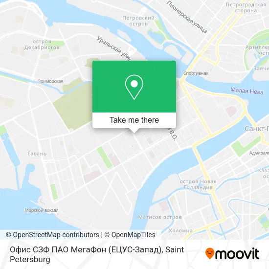 Офис СЗФ ПАО МегаФон (ЕЦУС-Запад) map