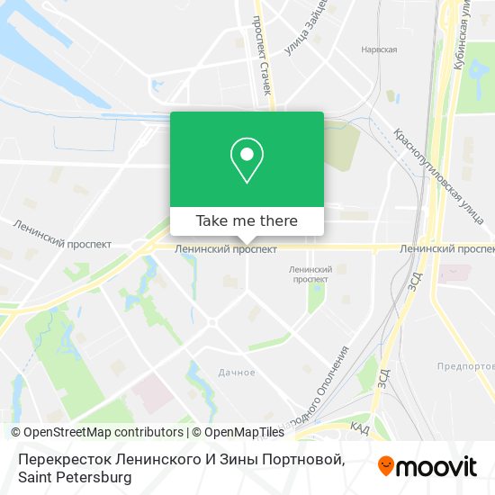 Перекресток Ленинского И Зины Портновой map