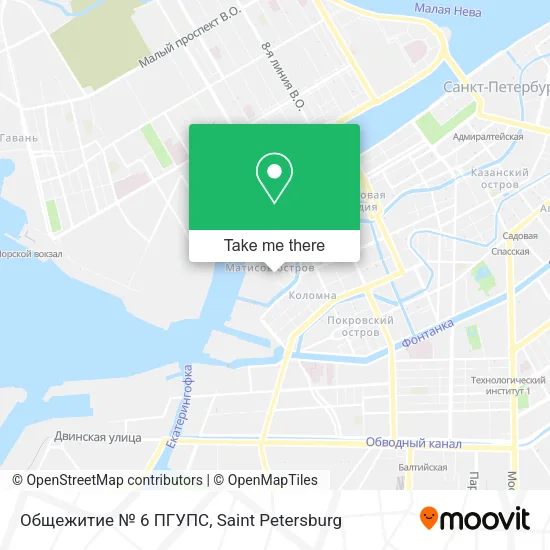 Общежитие № 6 ПГУПС map