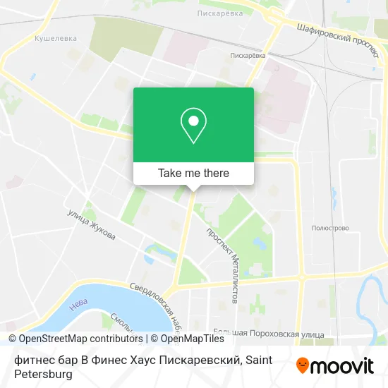 фитнес бар В Финес Хаус Пискаревский map