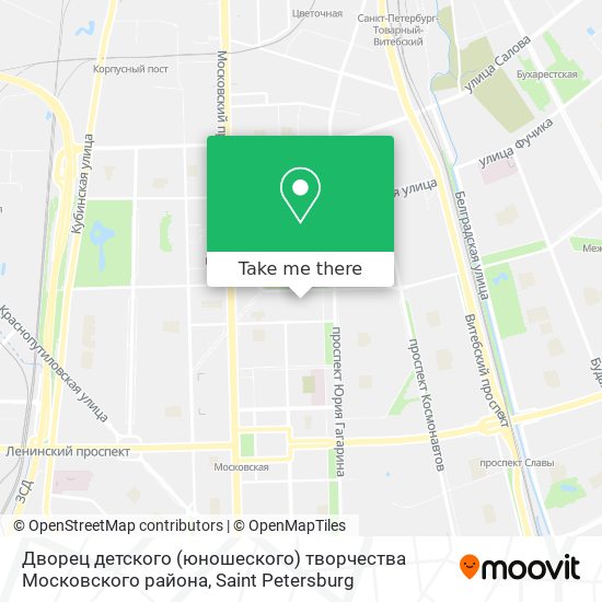 Дворец детского (юношеского) творчества Московского района map