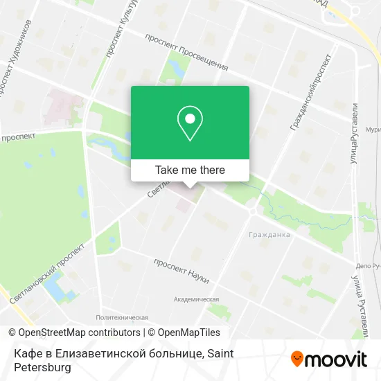 Кафе в Елизаветинской больнице map