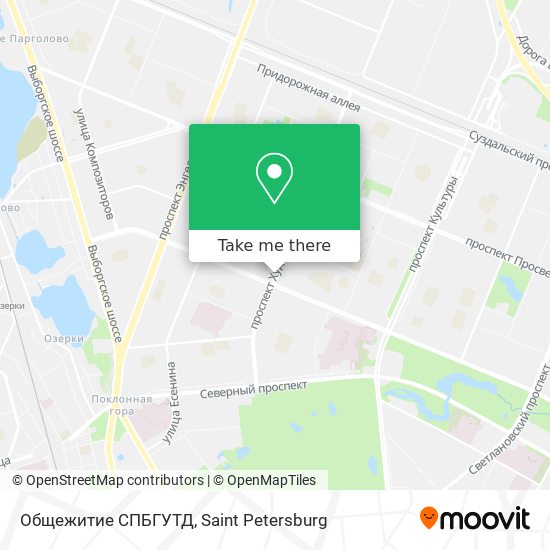 Общежитие СПБГУТД map