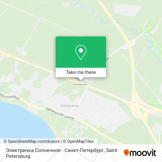 Электричка Солнечное - Санкт-Петербург map