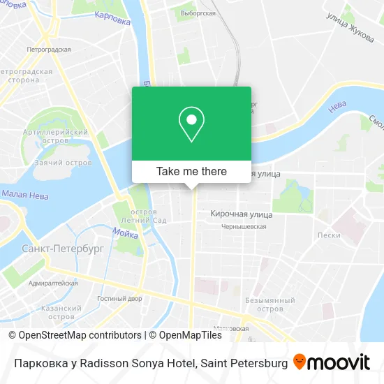 Парковка у Radisson Sonya Hotel map