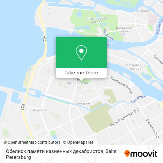 Обелиск памяти казненных декабристов map