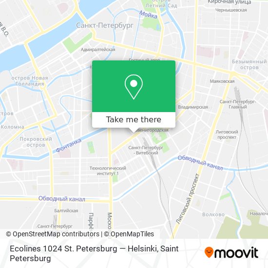 Ecolines 1024 St. Petersburg — Helsinki map