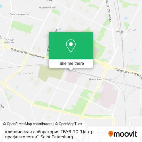 клиническая лаборатория ГБУЗ ЛО "Центр профпатологии" map