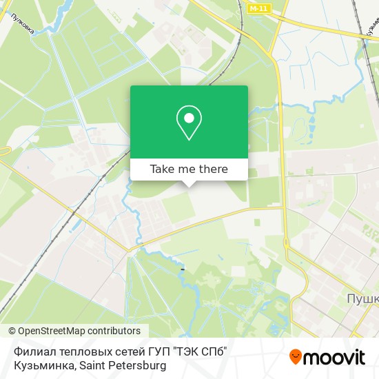 Филиал тепловых сетей ГУП "ТЭК СПб" Кузьминка map