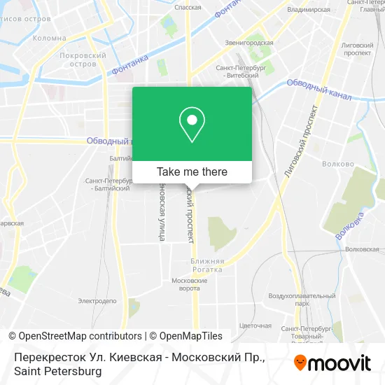 Перекресток Ул. Киевская - Московский Пр. map