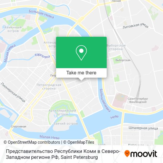 Представительство Республики Коми в Северо-Западном регионе РФ map