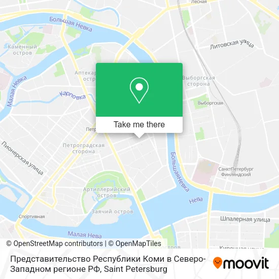 Представительство Республики Коми в Северо-Западном регионе РФ map