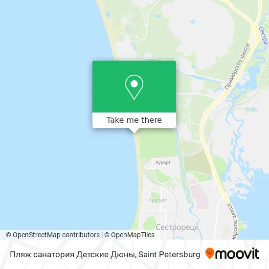 Пляж санатория Детские Дюны map
