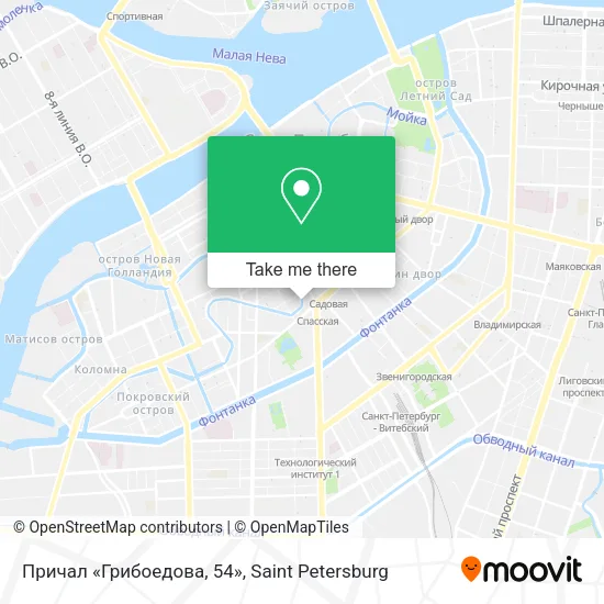 Причал «Грибоедова, 54» map