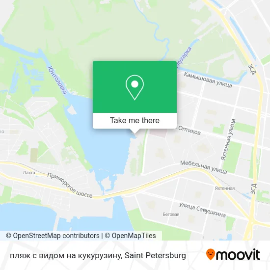 пляж с  видом на кукурузину map