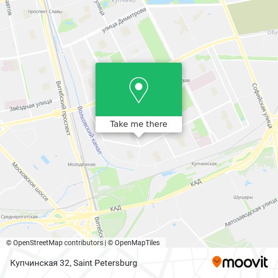 Купчинская 32 map