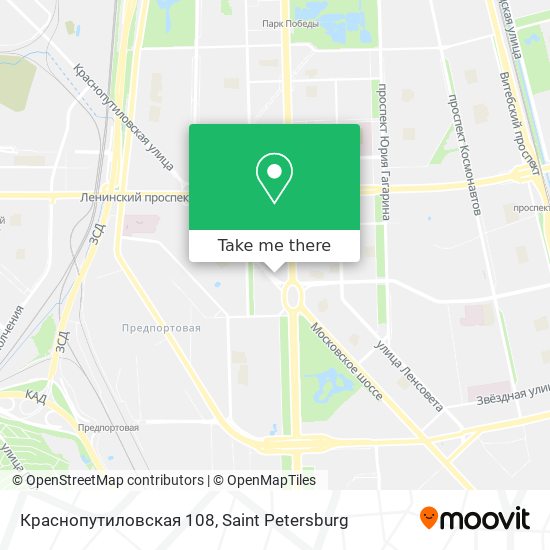 Краснопутиловская 108 map