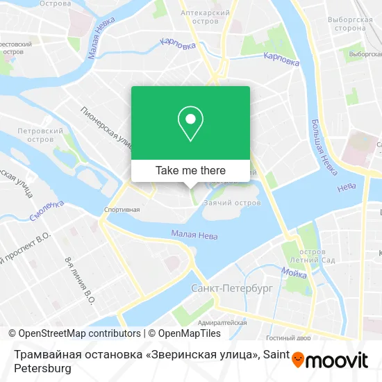 Трамвайная остановка «Зверинская улица» map