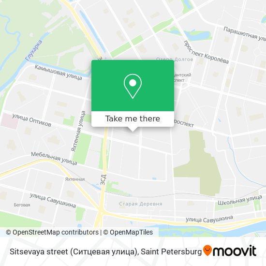 Sitsevaya street (Ситцевая улица) map