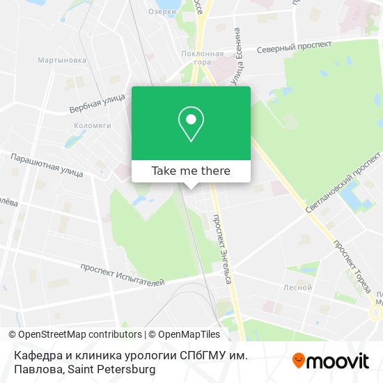 Кафедра и клиника урологии СПбГМУ им. Павлова map