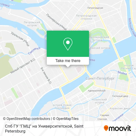 Спб ГУ "ГМЦ" на Университетской map