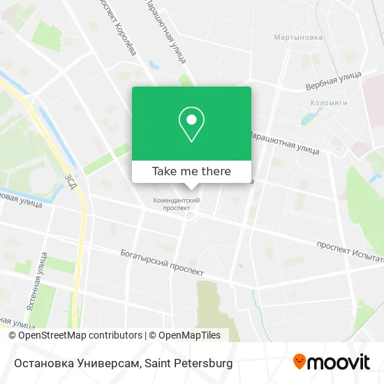 Остановка Универсам map