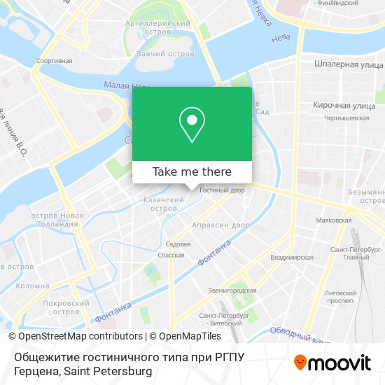 Общежитие гостиничного типа при РГПУ Герцена map