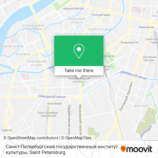 Санкт-Петербургский государственный институт культуры map