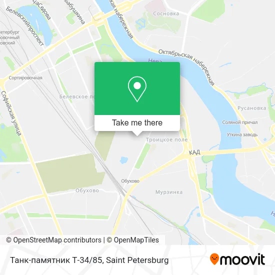 Танк-памятник Т-34/85 map