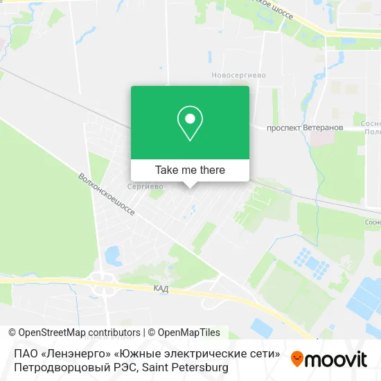 ПАО «Ленэнерго» «Южные электрические сети» Петродворцовый РЭС map