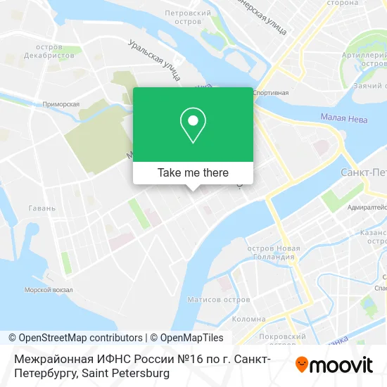 Межрайонная ИФНС России №16 по г. Санкт-Петербургу map