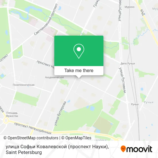 улица Софьи Ковалевской (проспект Науки) map