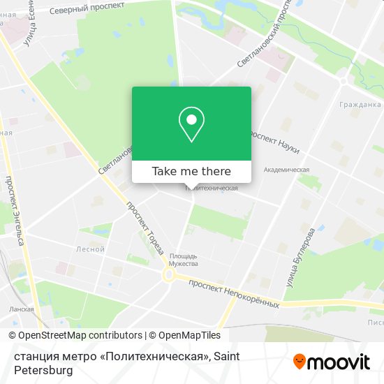 станция метро «Политехническая» map