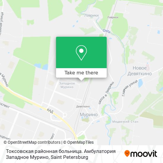 Токсовская районная больница. Амбулатория Западное Мурино map