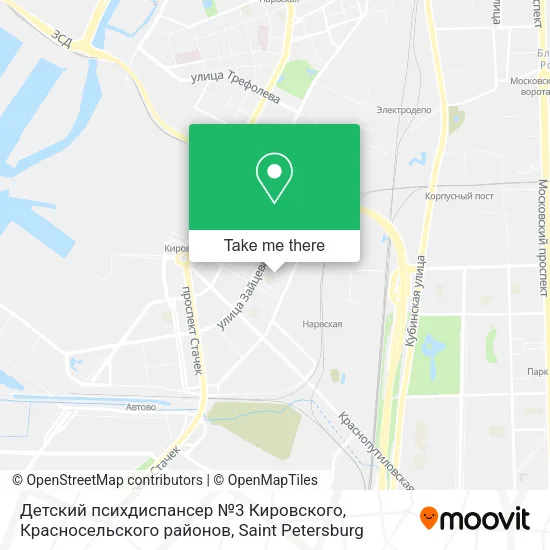Детский психдиспансер №3 Кировского, Красносельского районов map