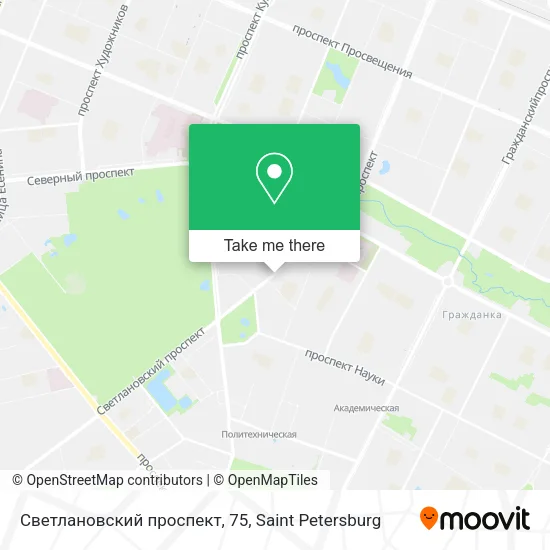 Светлановский проспект, 75 map