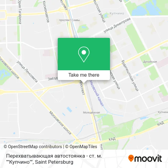 Перехватывающая автостоянка - ст. м. ""Купчино"" map